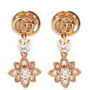 グッチ GUCCI GG フローラ ドロップ ピンクゴールド K18PG ダイヤモンド ピアス Au750 GG 花モチーフ ダイヤモンド