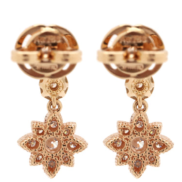 グッチ GUCCI GG フローラ ドロップ ピンクゴールド K18PG ダイヤモンド ピアス Au750 GG 花モチーフ ダイヤモンド