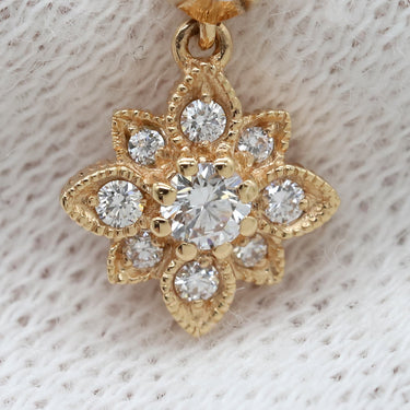 グッチ GUCCI GG フローラ ドロップ ピンクゴールド K18PG ダイヤモンド ピアス Au750 GG 花モチーフ ダイヤモンド