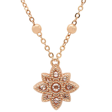 グッチ GUCCI GG フローラ ピンクゴールド K18PG ダイヤモンド ネックレス Au750 GG 花モチーフ ダイヤモンド