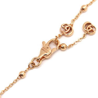 グッチ GUCCI GG フローラ ピンクゴールド K18PG ダイヤモンド ネックレス Au750 GG 花モチーフ ダイヤモンド