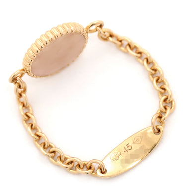 クリスチャン・ディオール Christian Dior ローズ デ ヴァン チェーンリング パールホワイト×ローズゴールド K18RG ダイヤモンド ピンクマザーオブパール #45(JP5) リング 指輪 750 RG ピンクシェル ダイヤ 1P 6号