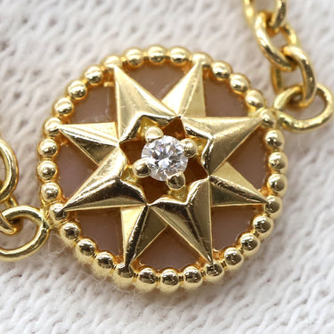 クリスチャン・ディオール Christian Dior ローズ デ ヴァン チェーンリング パールホワイト×ローズゴールド K18RG ダイヤモンド ピンクマザーオブパール #45(JP5) リング 指輪 750 RG ピンクシェル ダイヤ 1P 6号