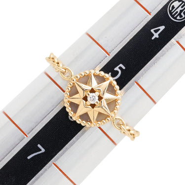 クリスチャン・ディオール Christian Dior ローズ デ ヴァン チェーンリング パールホワイト×ローズゴールド K18RG ダイヤモンド ピンクマザーオブパール #45(JP5) リング 指輪 750 RG ピンクシェル ダイヤ 1P 6号