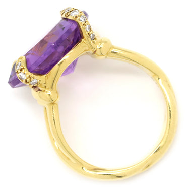 シャネル CHANEL アメジスト ダイヤ リング パープルXイエローゴールド K18YG アメジスト ダイヤモンド #48(JP8) リング 指輪 紫 18K 750YG 8号