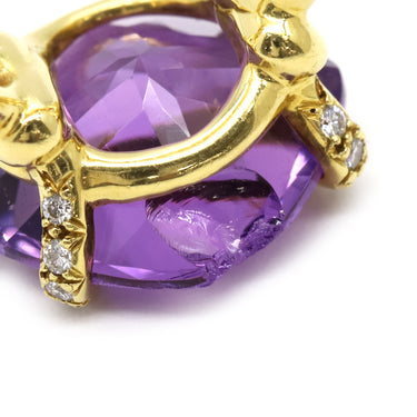 シャネル CHANEL アメジスト ダイヤ リング パープルXイエローゴールド K18YG アメジスト ダイヤモンド #48(JP8) リング 指輪 紫 18K 750YG 8号