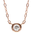 4℃ 4℃ ピンクゴールド K18PG ダイヤモンド ネックレス Au750 K18 PG 1P 一粒 ダイヤ