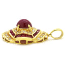 ノンブランド NON BRAND ルビー ダイヤ イエローゴールド K18YG ルビー ダイヤモンド ペンダントトップ 赤 レッド 750 18K YG