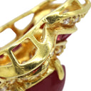 ノンブランド NON BRAND ルビー ダイヤ イエローゴールド K18YG ルビー ダイヤモンド ペンダントトップ 赤 レッド 750 18K YG