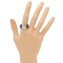 ノンブランド NON BRAND ダイヤリング ホワイトゴールド K18WG ダイヤモンド セラミック リング 指輪 Au750 K18 WG 21号