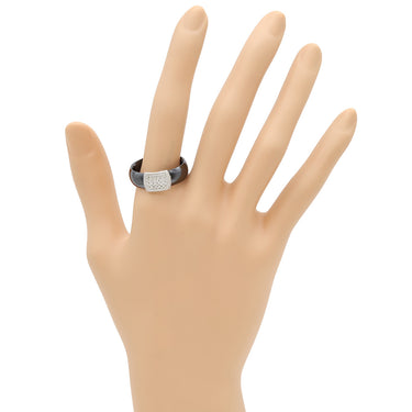 ノンブランド NON BRAND ダイヤリング ホワイトゴールド K18WG ダイヤモンド セラミック リング 指輪 Au750 K18 WG 21号