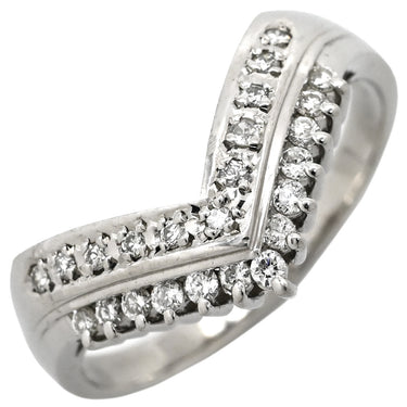 ノンブランド NON BRAND ダイヤリング プラチナシルバー Pt900 ダイヤモンド リング 指輪 V字 Vライン 20.5号