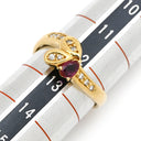 ノンブランド NON BRAND ルビー ダイヤ リング イエローゴールド K18YG ルビー ダイヤモンド リング 指輪 Au750 18K 18金 レッド 赤 12号