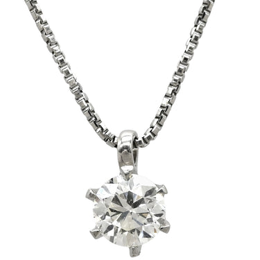 ノンブランド NON BRAND ダイヤペンダント プラチナシルバー Pt900 ダイヤモンド Pt850(チェーン) ネックレス 1P 1粒