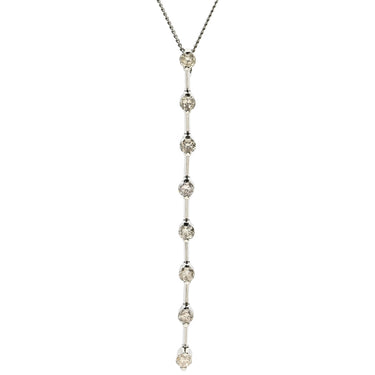 ノンブランド NON BRAND ダイヤ ペンダント プラチナシルバー Pt850 ダイヤモンド ネックレス 8P 8粒 ドロップ