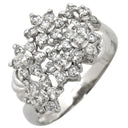 ノンブランド NON BRAND ダイヤリング プラチナシルバー Pt900 ダイヤモンド リング 指輪 フラワーモチーフ 11号