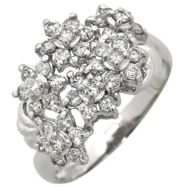 ノンブランド NON BRAND ダイヤリング プラチナシルバー Pt900 ダイヤモンド リング 指輪 フラワーモチーフ 11号