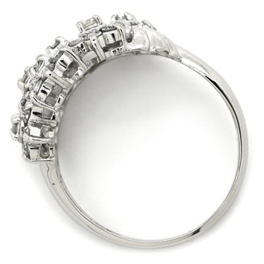 ノンブランド NON BRAND ダイヤリング プラチナシルバー Pt900 ダイヤモンド リング 指輪 フラワーモチーフ 11号