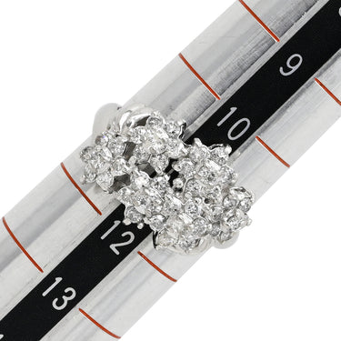 ノンブランド NON BRAND ダイヤリング プラチナシルバー Pt900 ダイヤモンド リング 指輪 フラワーモチーフ 11号