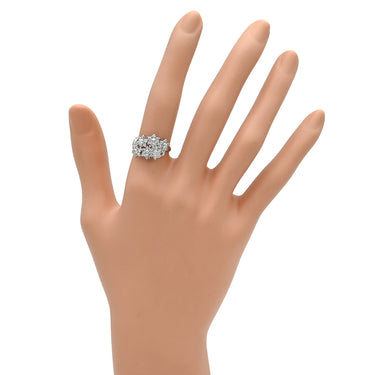 ノンブランド NON BRAND ダイヤリング プラチナシルバー Pt900 ダイヤモンド リング 指輪 フラワーモチーフ 11号