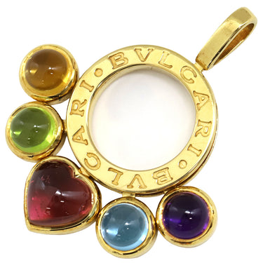 ブルガリ BVLGARI アレグラ マルチストーン イエローゴールドXマルチカラー K18YG ピンクトルマリン アメシスト シトリン ブルートパーズ ペリドット ペンダントトップ 18K 750YG ハート