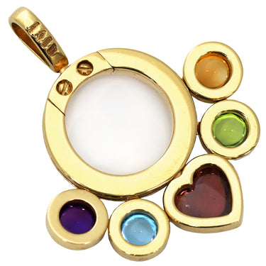 ブルガリ BVLGARI アレグラ マルチストーン イエローゴールドXマルチカラー K18YG ピンクトルマリン アメシスト シトリン ブルートパーズ ペリドット ペンダントトップ 18K 750YG ハート