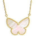 ヴァンクリーフアーペル Van Cleef & Arpels ラッキーアルハンブラ パピヨン ペンダント VCARD99500 イエローゴールド×ホワイト K18YG マザーオブパール ネックレス Au750 蝶 パール