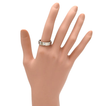 カルティエ Cartier ラブリング ハーフダイヤ B4032500 ホワイトゴールド K18WG ダイヤモンド #56(JP16) リング 指輪 LOVE Ring 750 18K 3P ダイヤモンド 16号