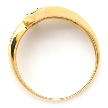 ノンブランド NON BRAND ブルーサファイア ダイヤリング イエローゴールド K18YG サファイア リング 指輪 18K 750 YG 11.5号