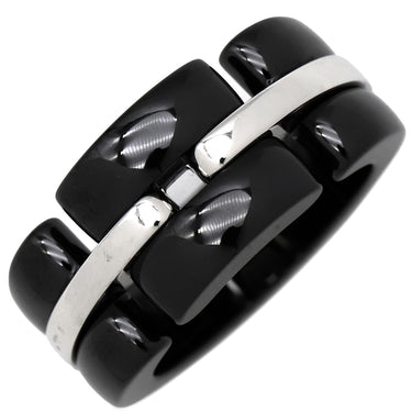 シャネル CHANEL シャネル ウルトラリング ブラック×ホワイトゴールド K18WG セラミック T51(JP11) リング 指輪 黒 18K AU750 11号
