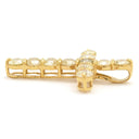 ノンブランド NON BRAND クロス ダイヤ イエローゴールド K18YG ダイヤモンド ペンダントトップ 十字架