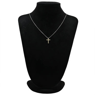 ノンブランド NON BRAND クロス ダイヤ イエローゴールド K18YG ダイヤモンド ペンダントトップ 十字架