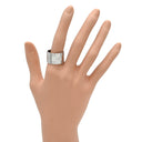 グッチ GUCCI アイコン ワイドリング ホワイトゴールド K18WG #20 リング 指輪 Au750 750 18K 20号