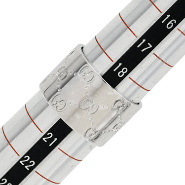 グッチ GUCCI アイコン ワイドリング ホワイトゴールド K18WG #20 リング 指輪 Au750 750 18K 20号