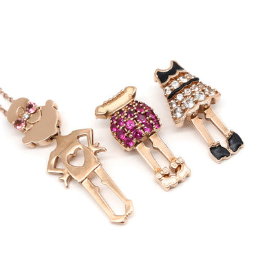 ポンテヴェキオ Ponte Vecchio EME ネックレスセット ホワイトゴールド ピンクトルマリン ダイヤモンド K9PG エナメル ネックレス K9 PG ダイヤ 替えトップ付き