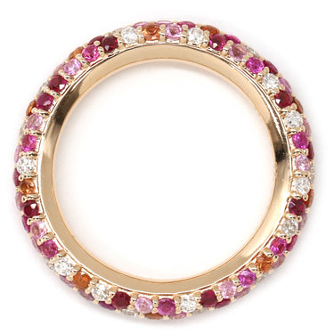 ポンテヴェキオ Ponte Vecchio エテルノ ファミリー フルエタニティ ピンクゴールドXマルチカラー K18PG サファイア ルビー ダイヤモンド リング 指輪 パヴェ 750 ポンペルモ 9号