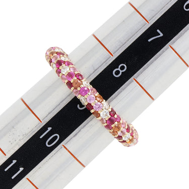 ポンテヴェキオ Ponte Vecchio エテルノ ファミリー フルエタニティ ピンクゴールドXマルチカラー K18PG サファイア ルビー ダイヤモンド リング 指輪 パヴェ 750 ポンペルモ 9号