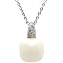 ポメラート Pomellato カプリ ホワイト K18WG ダイヤモンド カルセドニー ネックレス カルセドニー ダイヤ Au750