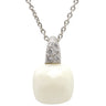 ポメラート Pomellato カプリ ホワイト K18WG ダイヤモンド カルセドニー ネックレス カルセドニー ダイヤ Au750