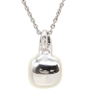 ポメラート Pomellato カプリ ホワイト K18WG ダイヤモンド カルセドニー ネックレス カルセドニー ダイヤ Au750