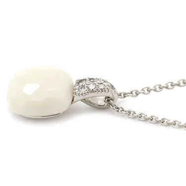 ポメラート Pomellato カプリ ホワイト K18WG ダイヤモンド カルセドニー ネックレス カルセドニー ダイヤ Au750