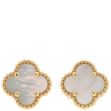 ヴァンクリーフアーペル Van Cleef & Arpels スウィート アルハンブラ VCARA44800 パールホワイトXイエローゴールド K18YG マザーオブパール ピアス 750YG 18K