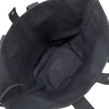 エルメス HERMES パニエドプラージュ PM ブラック コットンキャンバス トートバッグ シルバー金具 黒