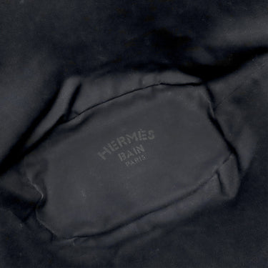 エルメス HERMES パニエドプラージュ PM ブラック コットンキャンバス トートバッグ シルバー金具 黒