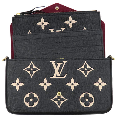 ルイヴィトン LOUIS VUITTON ポシェット フェリシー M82479 ブラック×ベージュ バイカラーモノグラムアンプラントレザー チェーンウォレット ゴールド金具 黒 ショルダーバッグ