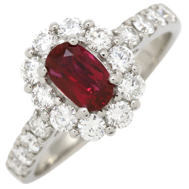 ノンブランド NON BRAND ルビー ダイヤリング プラチナシルバー Pt900 ルビー ダイヤモンド リング 指輪 レッド 赤 12号