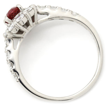 ノンブランド NON BRAND ルビー ダイヤリング プラチナシルバー Pt900 ルビー ダイヤモンド リング 指輪 レッド 赤 12号