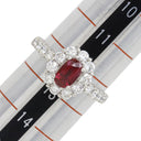 ノンブランド NON BRAND ルビー ダイヤリング プラチナシルバー Pt900 ルビー ダイヤモンド リング 指輪 レッド 赤 12号