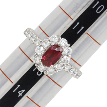 ノンブランド NON BRAND ルビー ダイヤリング プラチナシルバー Pt900 ルビー ダイヤモンド リング 指輪 レッド 赤 12号