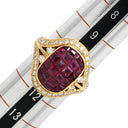 ノンブランド NON BRAND ルビー ダイヤリング イエローゴールド K18YG ルビー ダイヤモンド リング 指輪 レッド 赤 11号